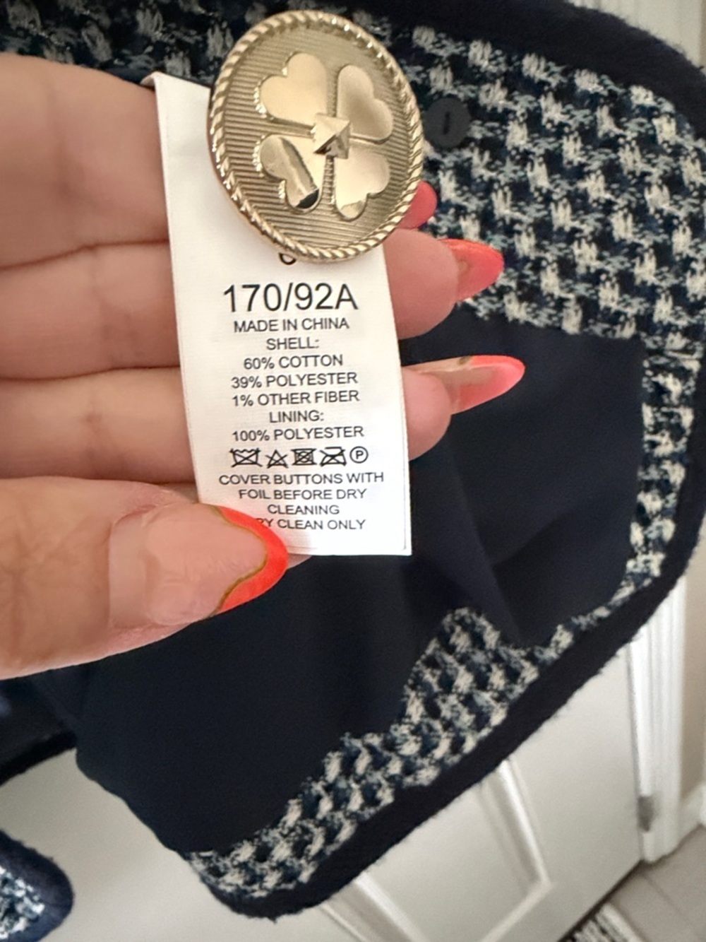 kate spade navy and white tweed blazer - Picture 14 of 14